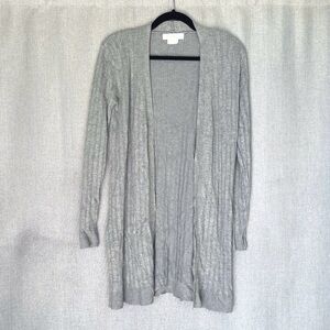 NWOT Gray Ribbed Cardigan Sweater Size S
